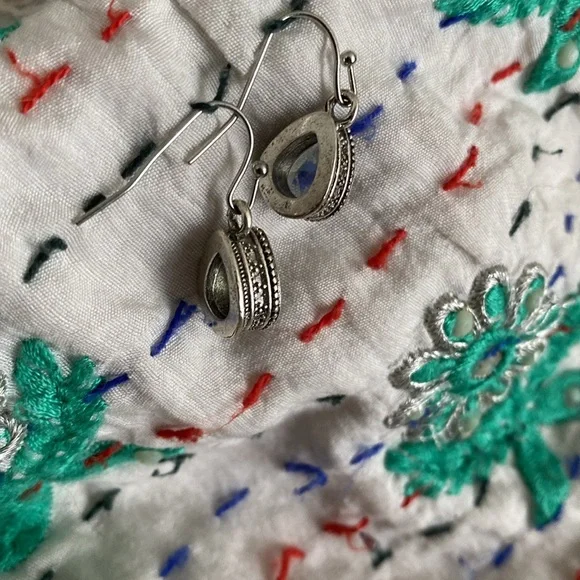 Topaz Teardrop Earrings- Topaz Dangle Earrings - Picture 5 of 10